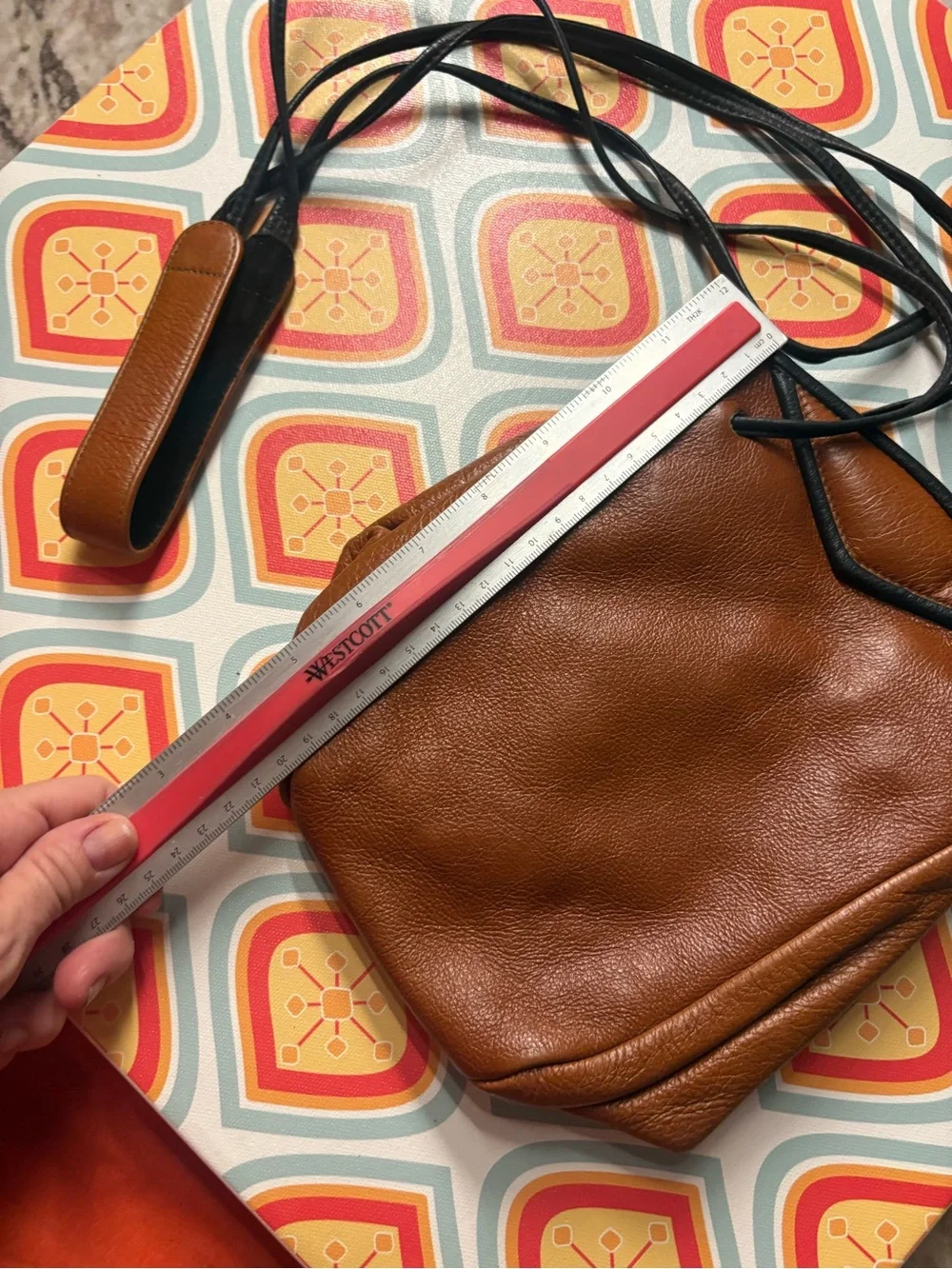 Anne Klein being Calderon Vintage Burgundy Suede Envelope Clutch